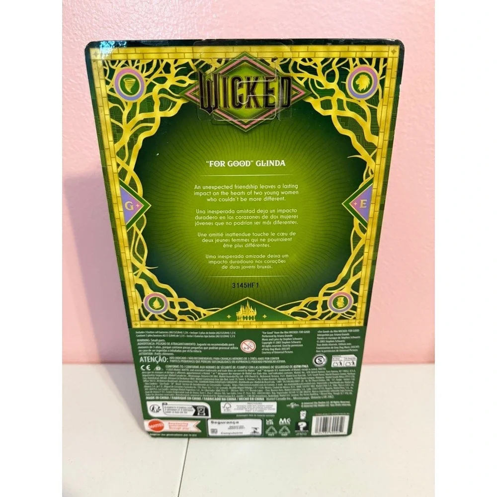 Mattel Wicked For Good Glinda Singing Doll Ariana Grande Movie Collectible New